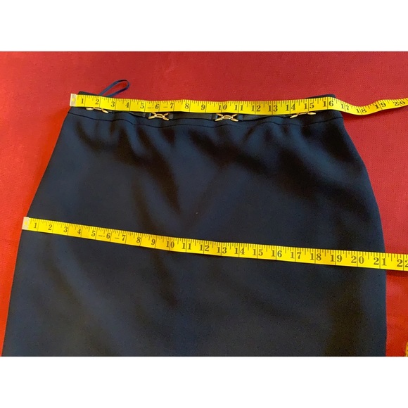 Black dressy midi skirt with gold belt detail, 12 - Picture 13 of 13